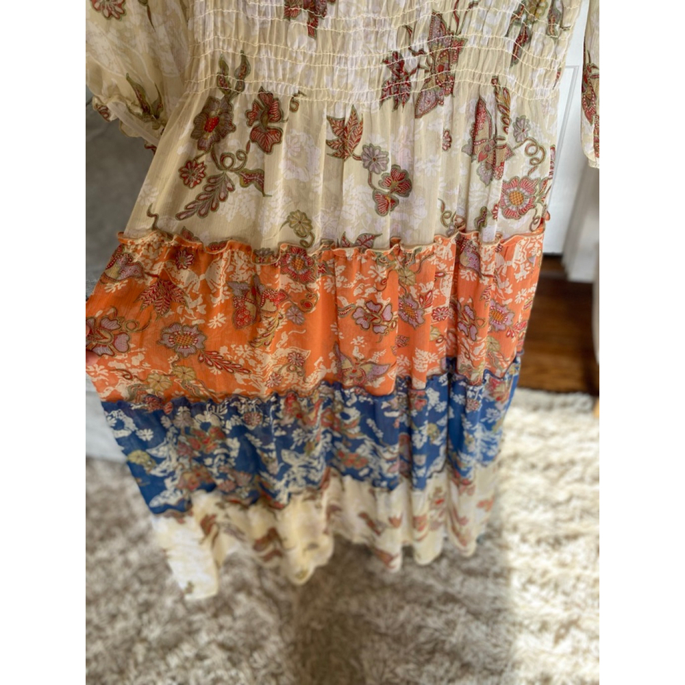 Fig And Flower Maxi Dress Floral Sheer Tiered Fairy Romantic Cottagecore Boho 2X - Picture 11 of 11
